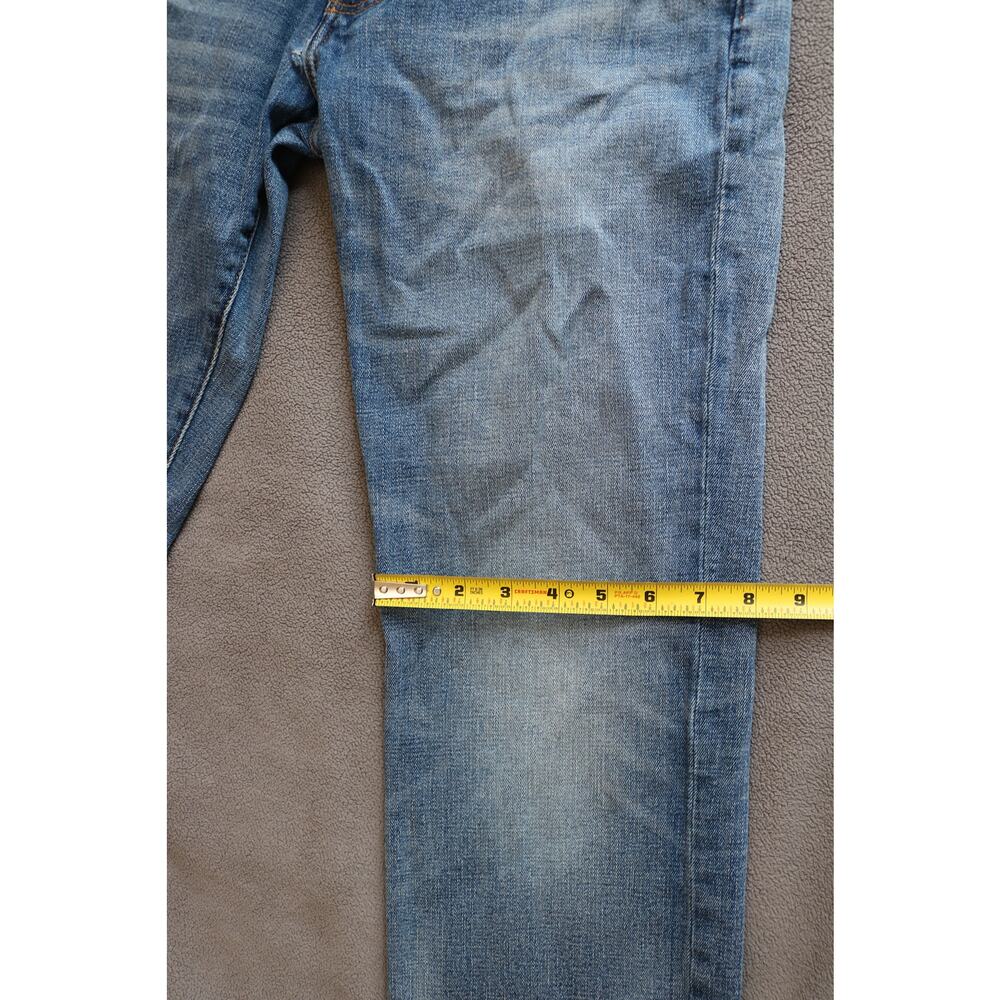 LUCKY BRAND Jeans Mens 29x32 Solid Wash Denim Straight Leg Blue Denim Character - Picture 8 of 13